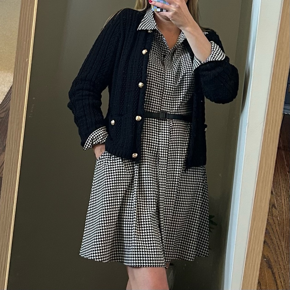 RALPH LAUREN Houndstooth Long Sleeve Dress academia, preppy